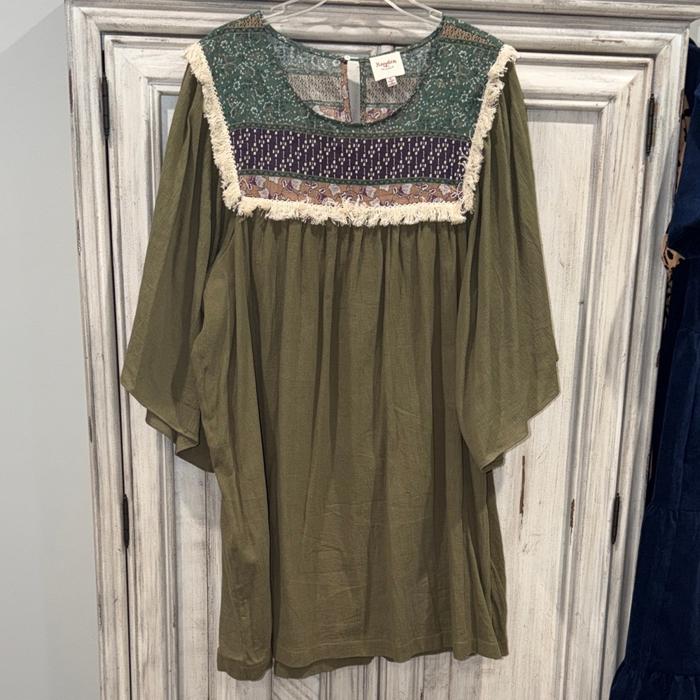 Hayden Green and Purple Boho Dress